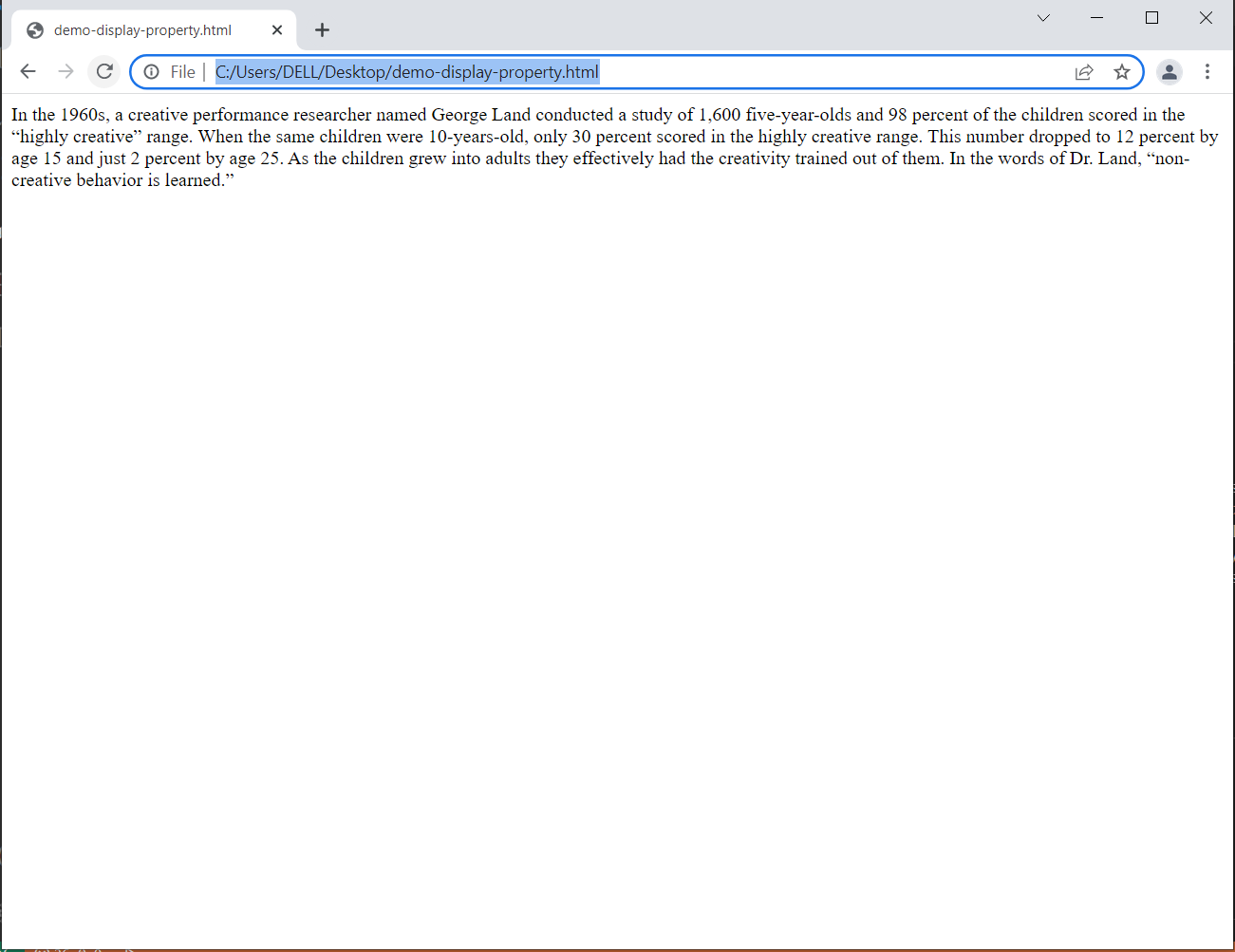 Display Properties in CSS